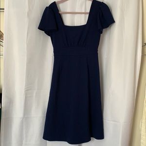 Vanity room blue square neck dress